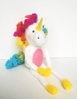 Lenny Shelf‑Sitter Unicorn Knitting Pattern – Flat‑Knit PDF Toy, Easy Cute Plush