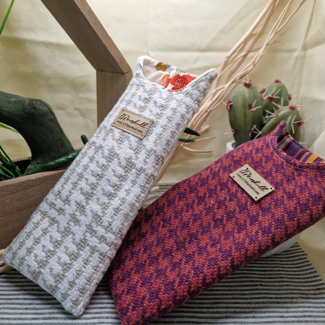 Handmade Tartan Glasses Case – Upcycled Wool Eyewear Pouch, Scottish Artist Made