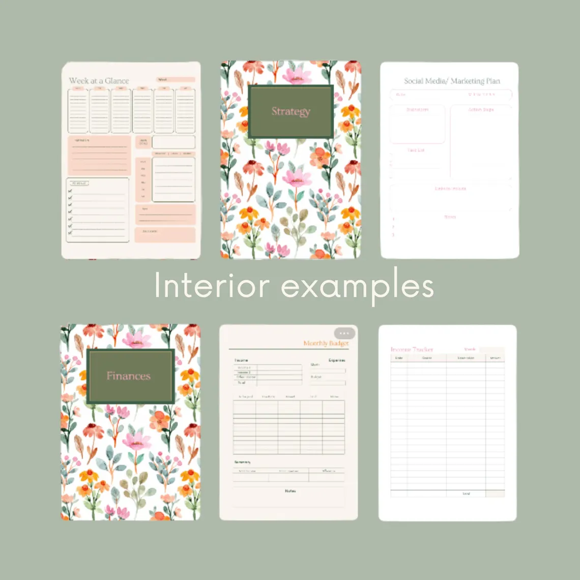2025–2026 Floral Spring Business Planner Printable PDF | Weekly, Monthly, Budget, Tabs, A4 A5 & US Letter
