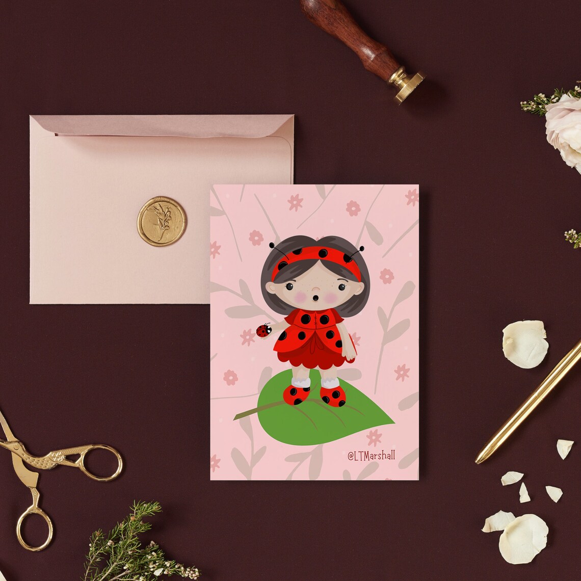 Nature Fae Dollies Postcard Set – Set of 6 Illustrated Fairy Girl Cards with Envelopes | Whimsical Art Prints by LTMarshall