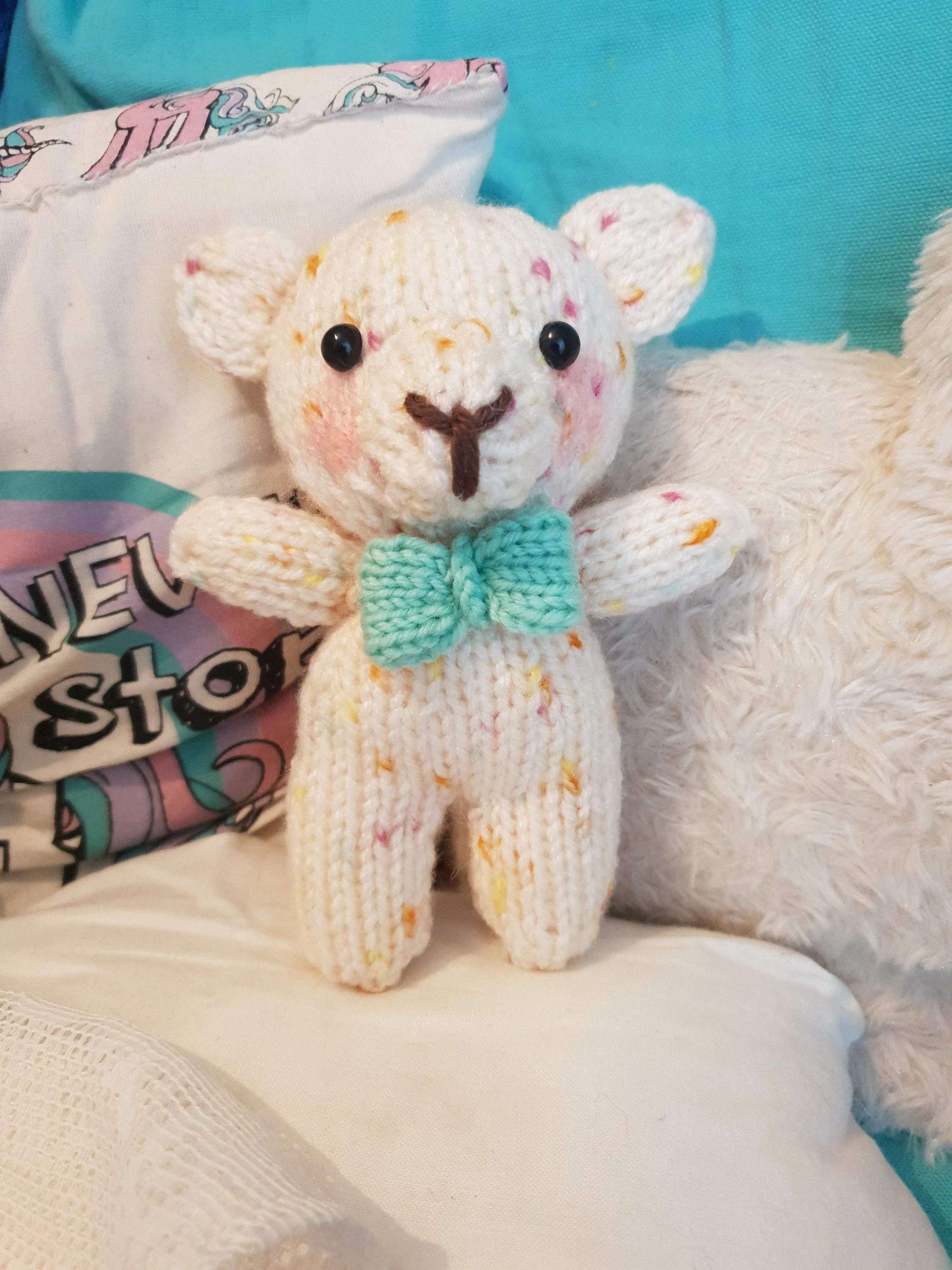Charity Bear Knitting Pattern – Flat-Knit Mini Bear PDF, Easy Cute Plush