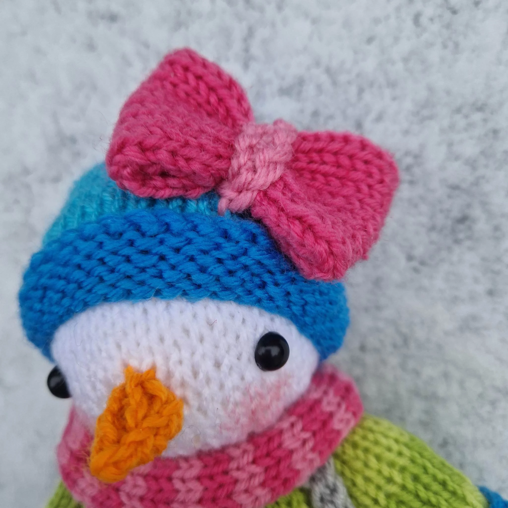 Crystal the Snowgirl Knitting Pattern – Flat-Knit Snowman Doll PDF, Easy Festive Plush