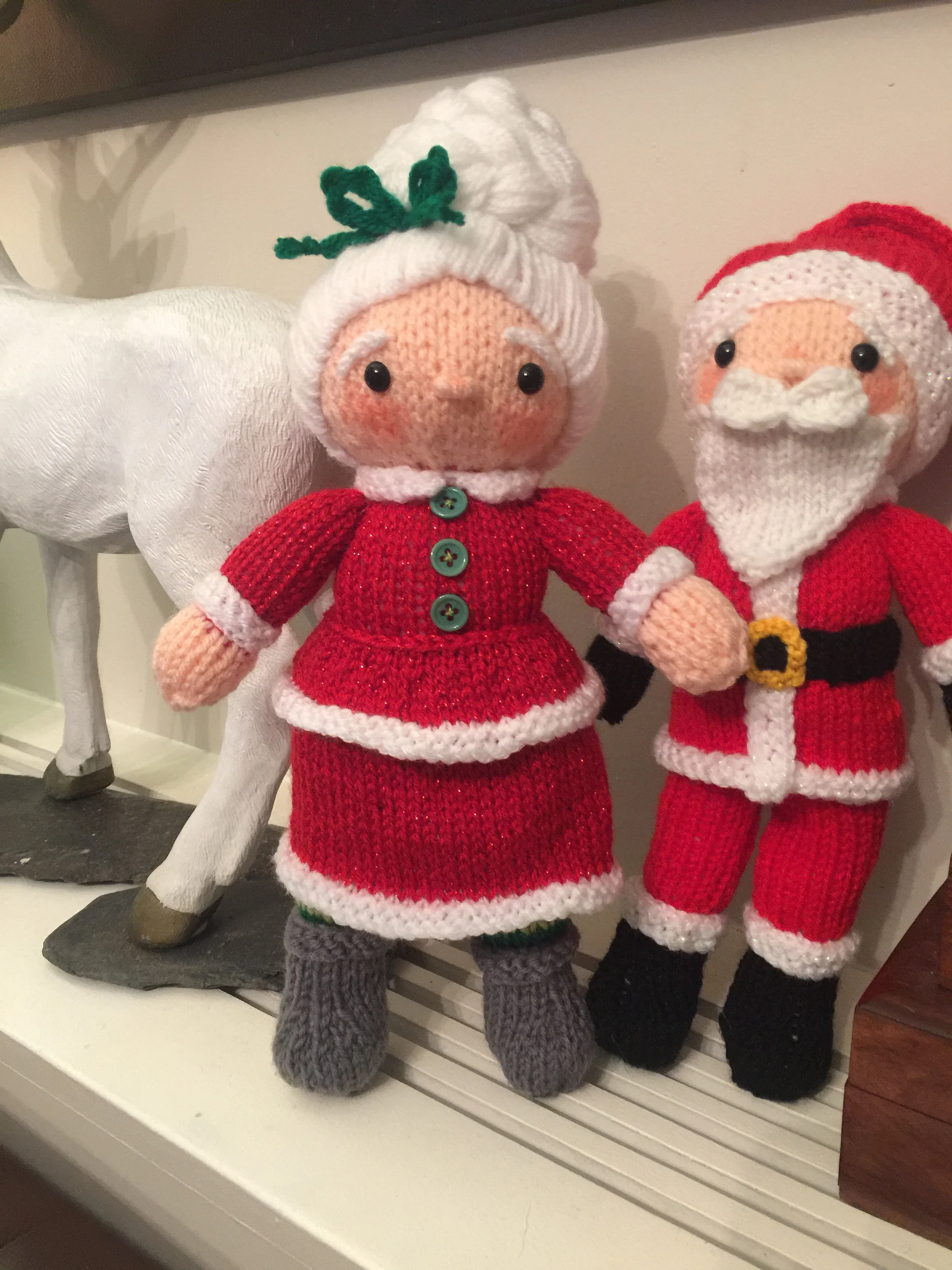 Mrs. Claus Knitting Pattern – Flat-Knit Doll PDF, Easy Festive Plush
