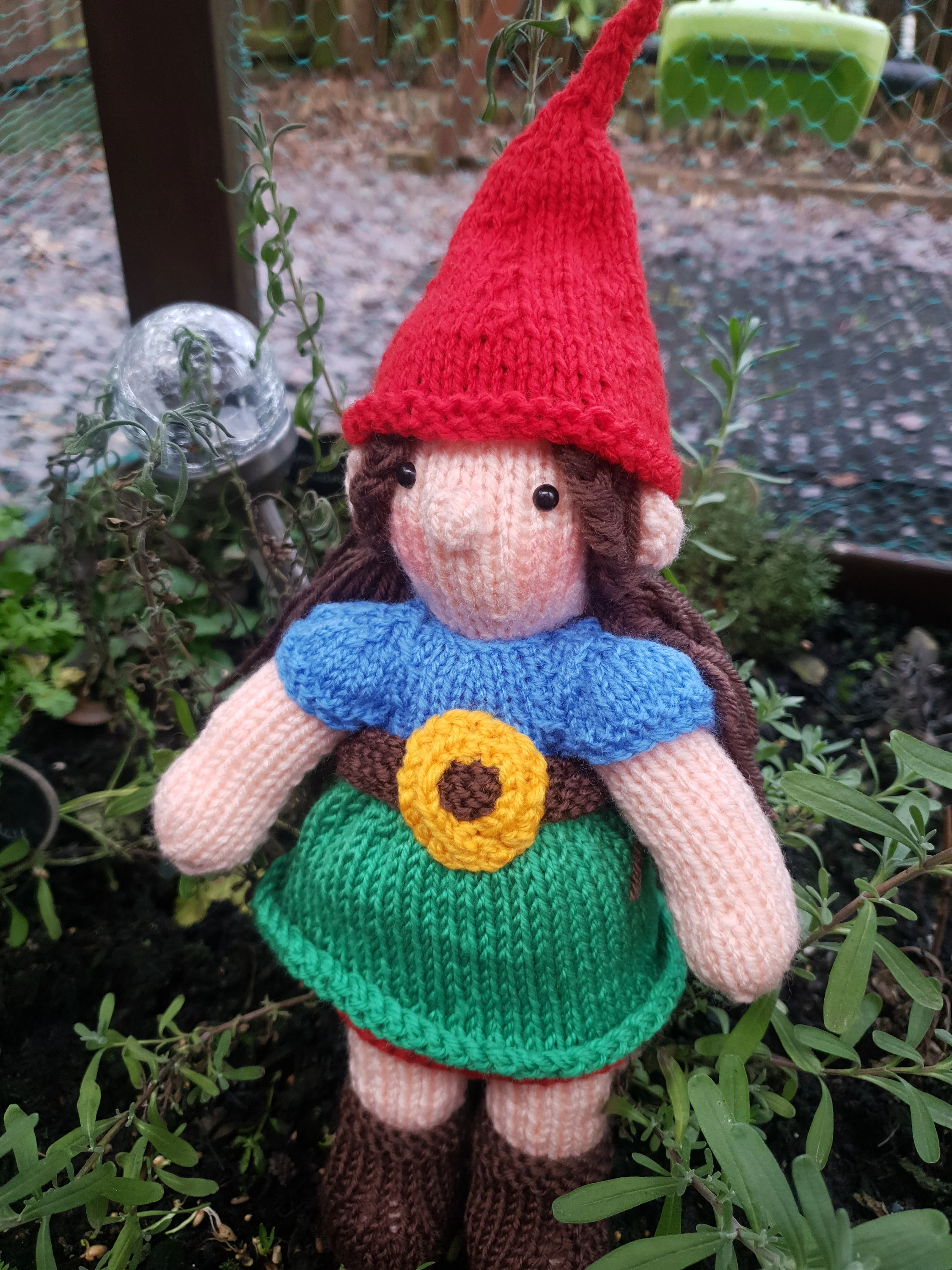 Gertrude the Gnome Dressable Knitting Pattern – Flat-Knit Doll PDF with Outfit