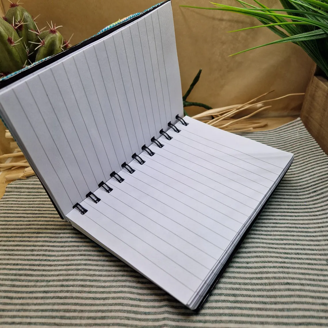 Eco Rainbow Felt Appliqué Notebook | Handmade A6 Lined Journal, Grimoire or Plant Log