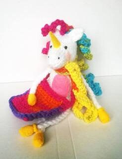Lenny Shelf‑Sitter Unicorn Knitting Pattern – Flat‑Knit PDF Toy, Easy Cute Plush