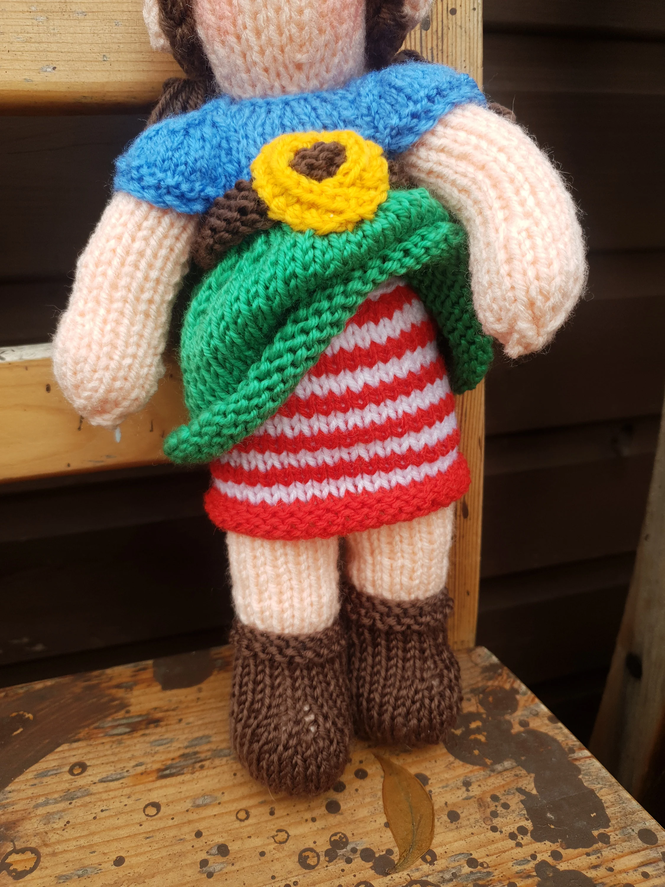 Gertrude the Gnome Dressable Knitting Pattern – Flat-Knit Doll PDF with Outfit