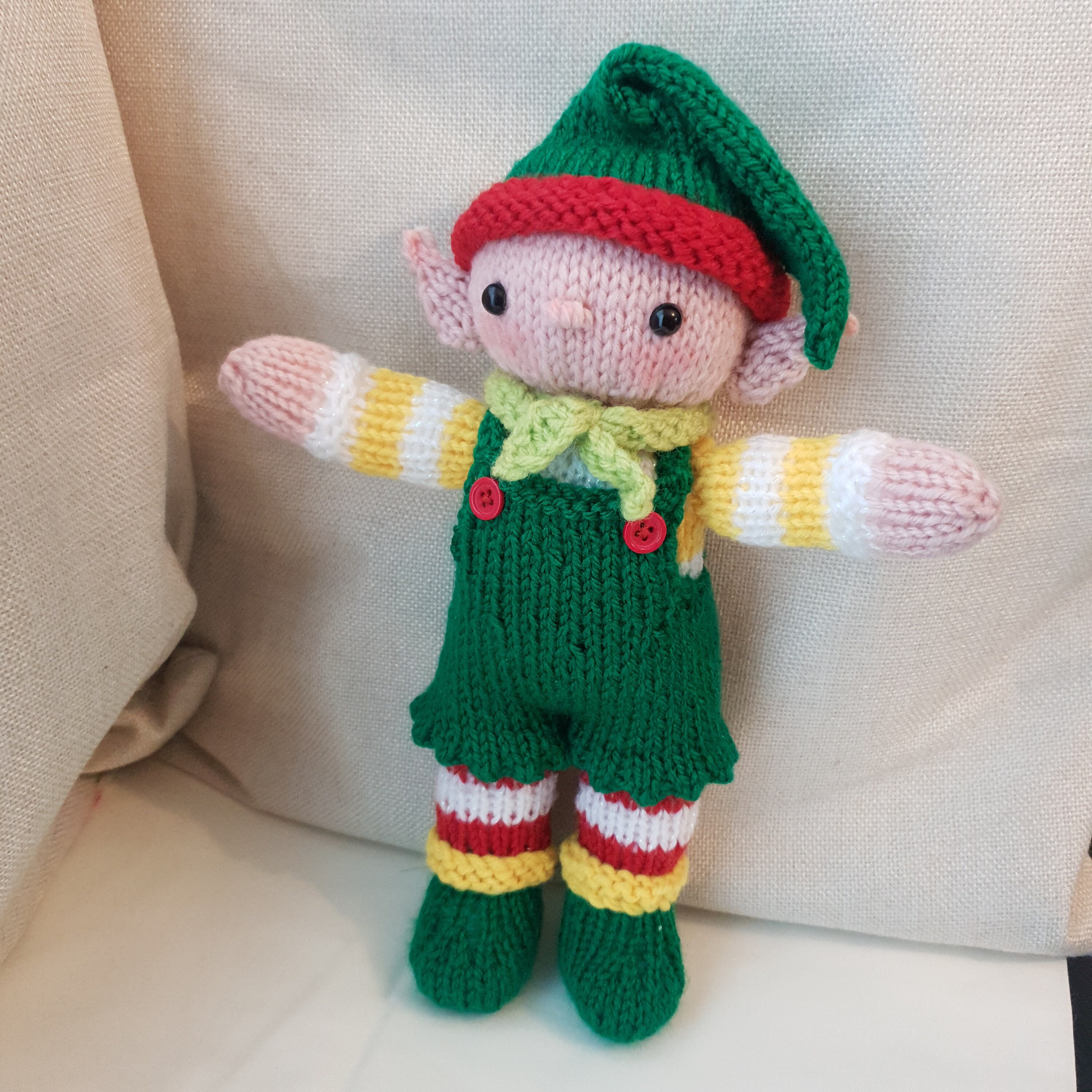 Pickle the Elf Knitting Pattern – Flat-Knit Elf Doll PDF, Beginner Friendly