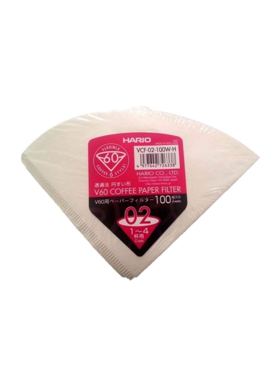 Hario V60 Coffee Paper Filter Size 02 (100 Wrapped)