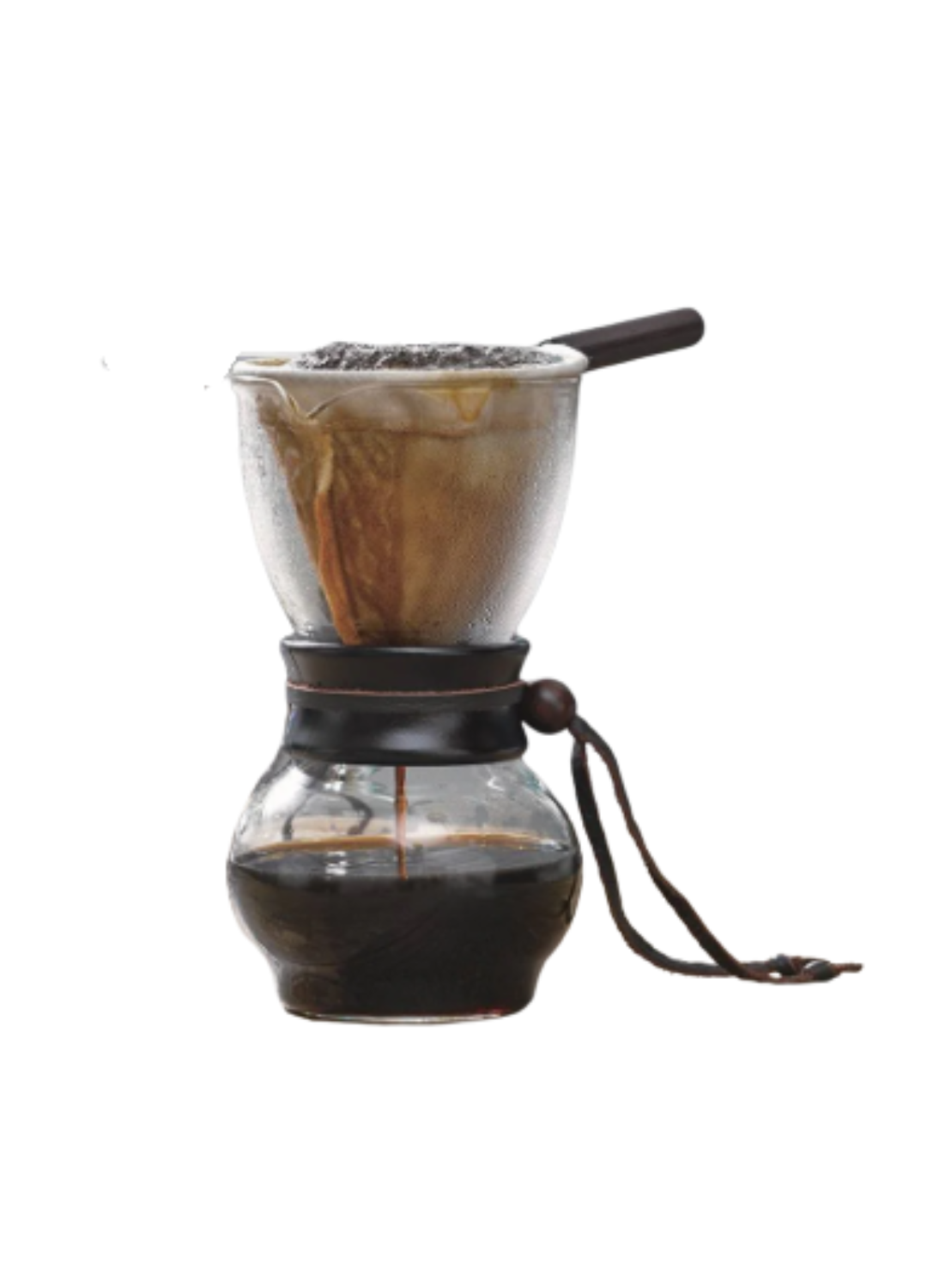 Hario Wood Neck Drip Pot 3 Cup - 480ml, (Glass) 