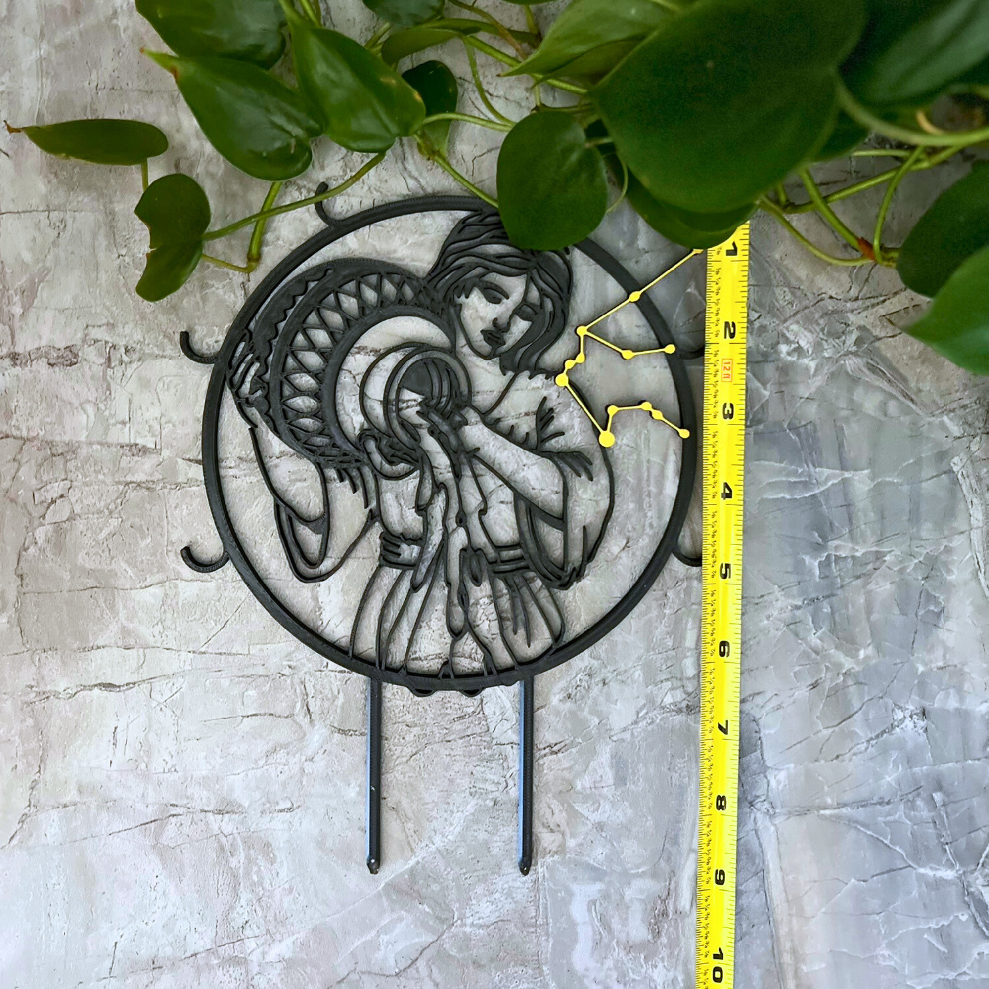 Aquarius Zodiac Sign Indoor Houseplant Trellis, Climbing Plant Support, Birthday Gift, Contemporary Trellis for Hoya, Plant Accessory Stake