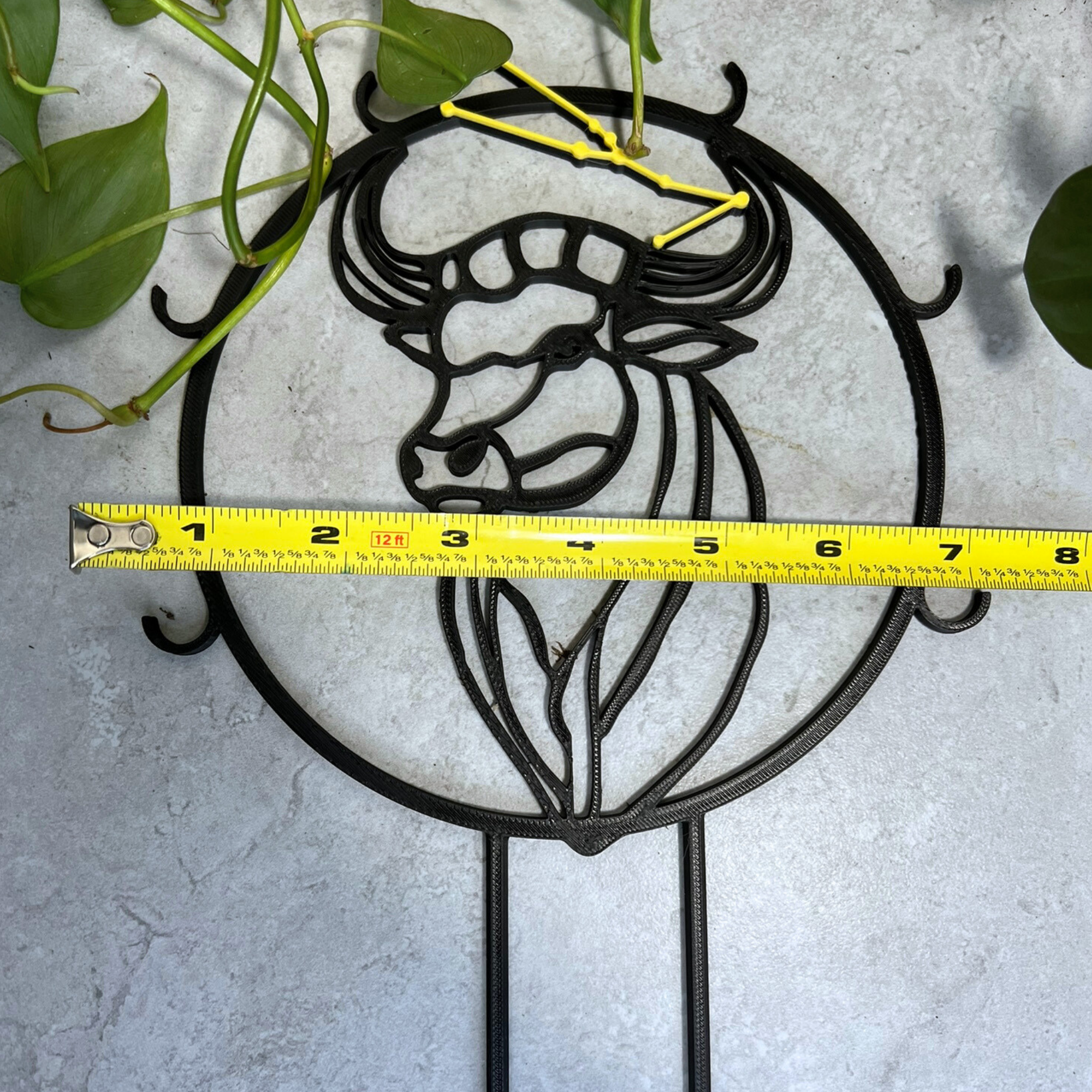 Taurus Zodiac Gift for Her, Bull Head Plant Trellis for Climbing Plants, April Birthday Gift, Indoor Gardening Gifts for Her, Taurus Gifts