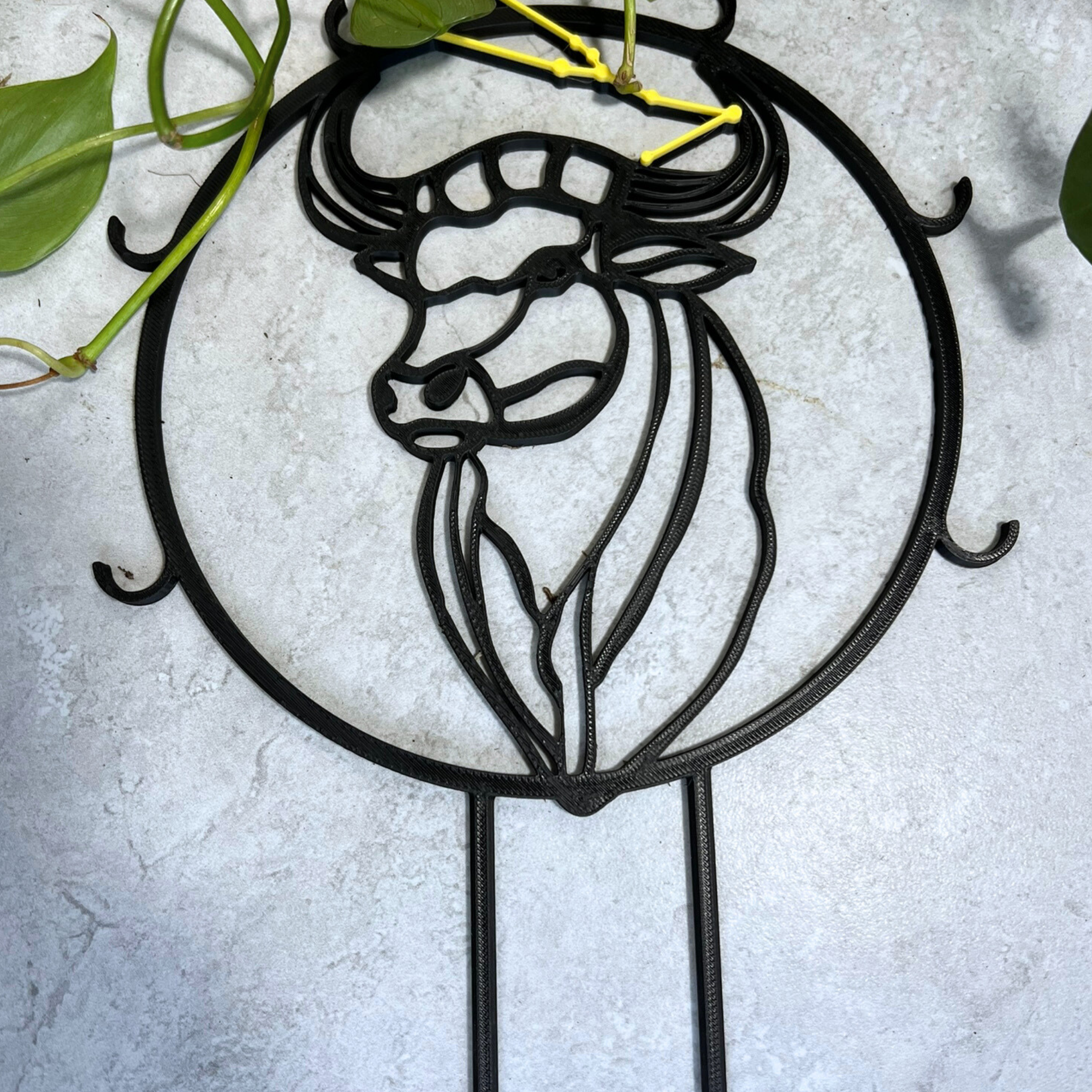 Taurus Zodiac Gift for Her, Bull Head Plant Trellis for Climbing Plants, April Birthday Gift, Indoor Gardening Gifts for Her, Taurus Gifts