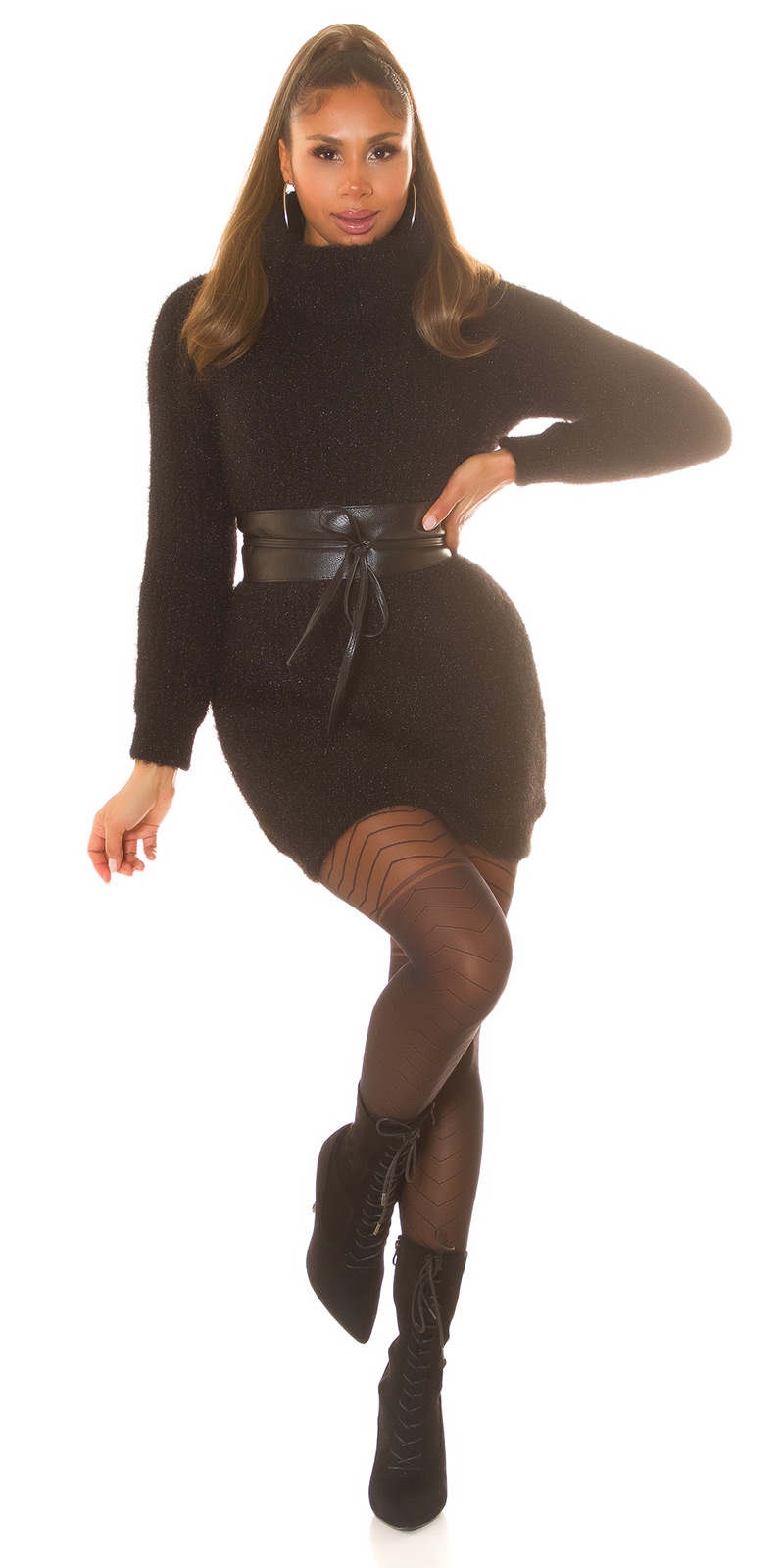 Overknee panty met design