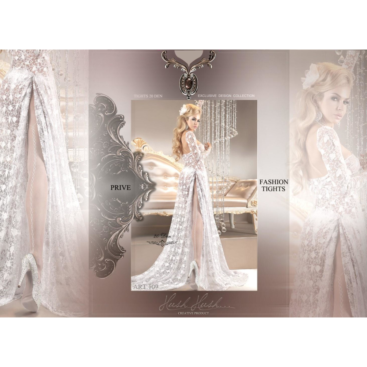 Bruidspanty wit met design