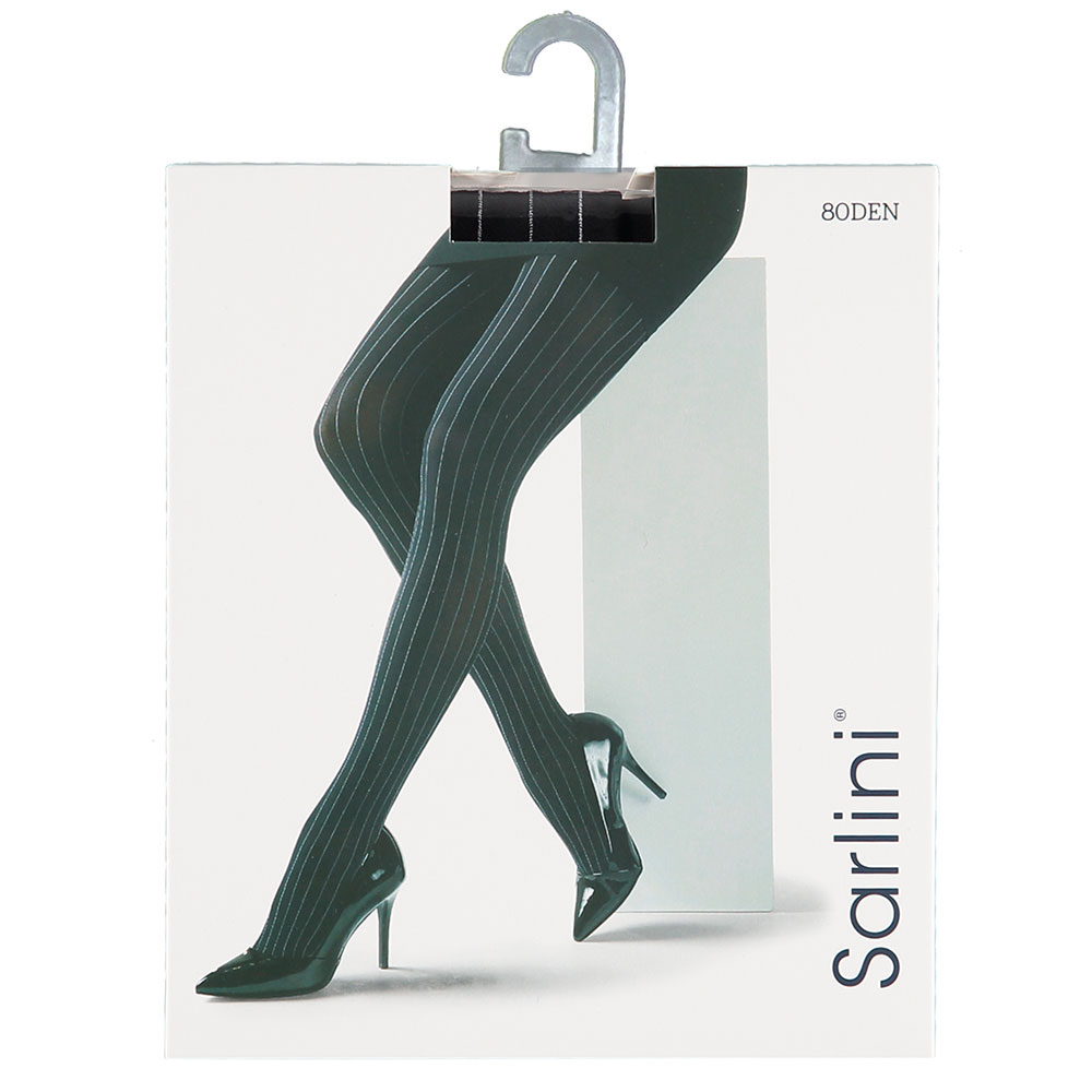 Panty met verticale streep 80den zwart