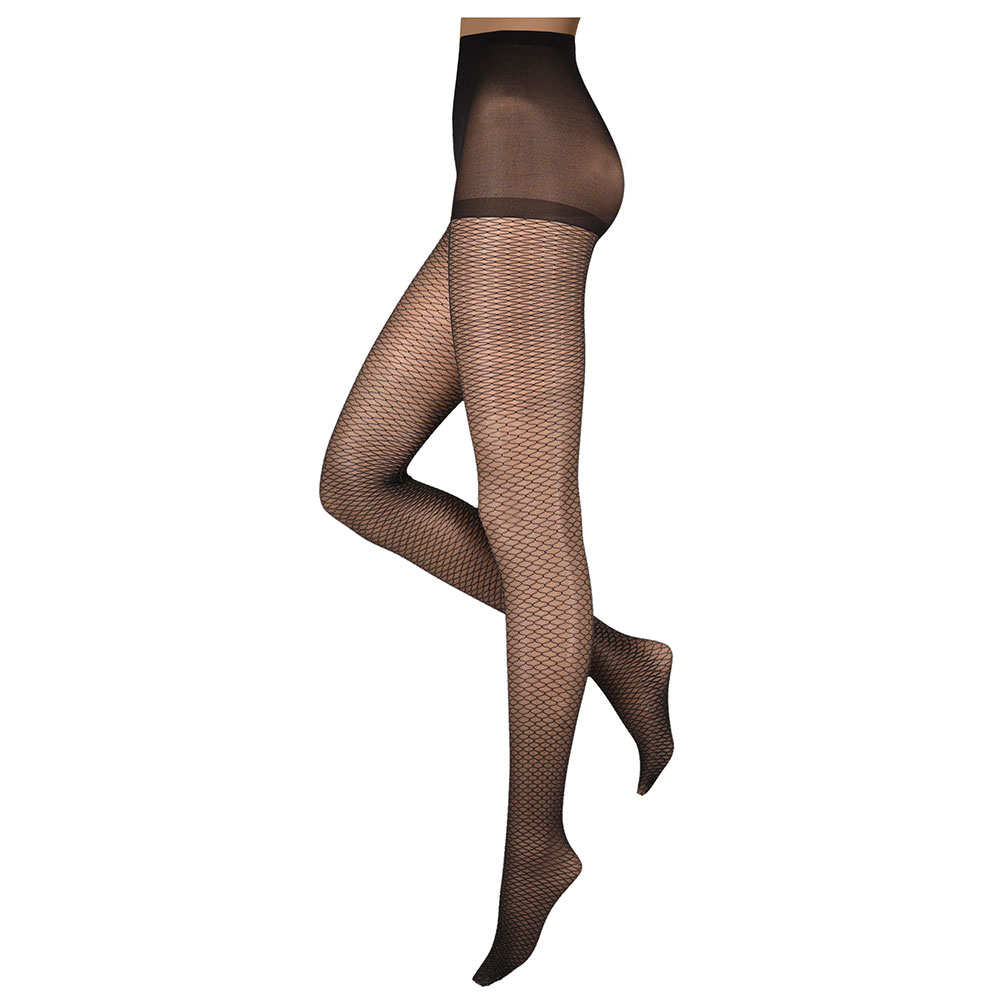 Panty met grafisch desing Zwart/Gold 40den