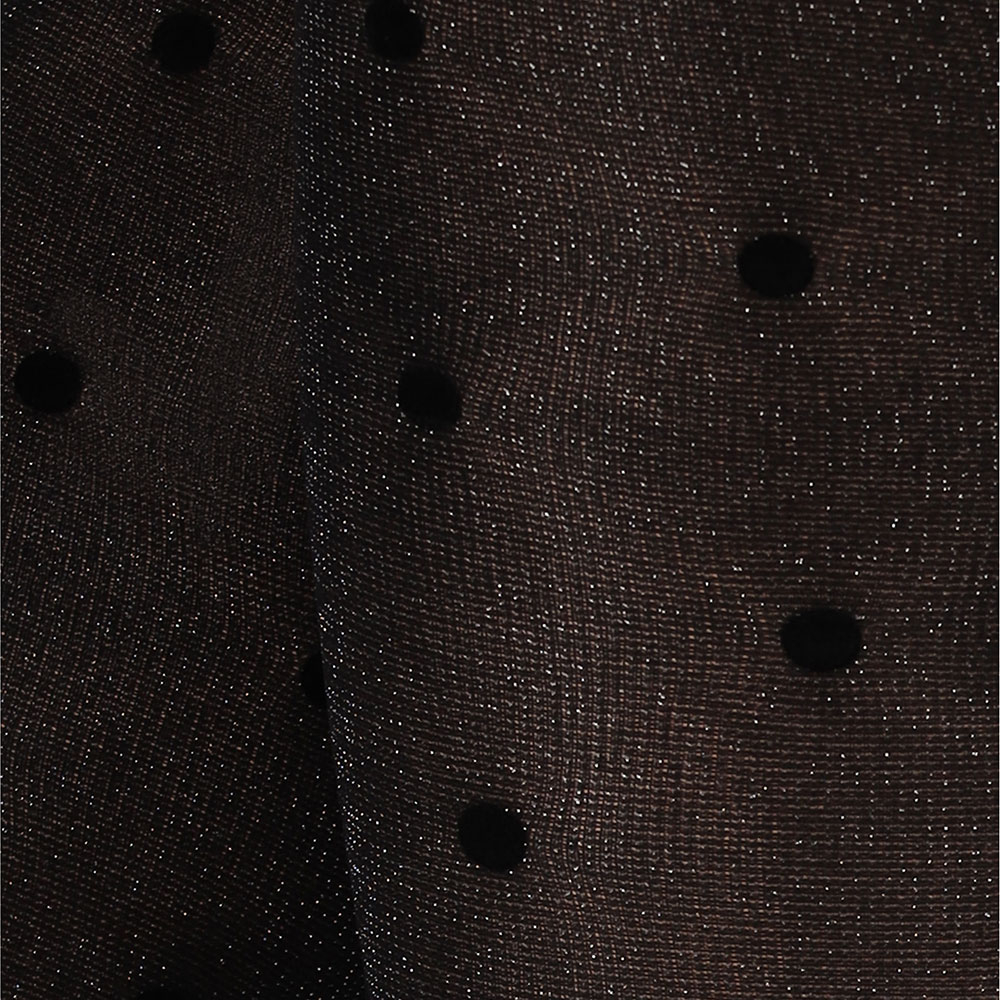 Panty met stippen in zwart/zilver 40den