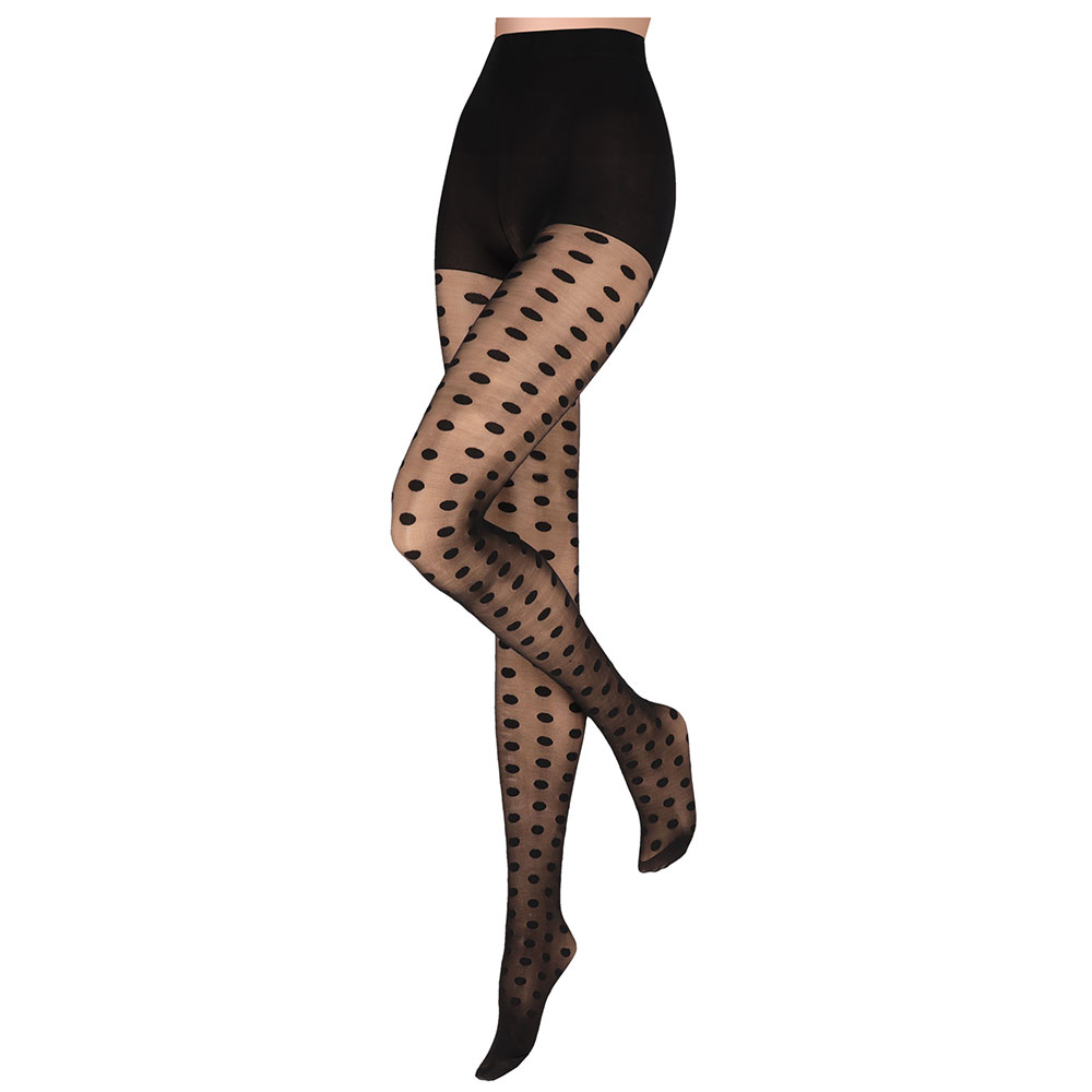 Panty met stippen 40den zwart