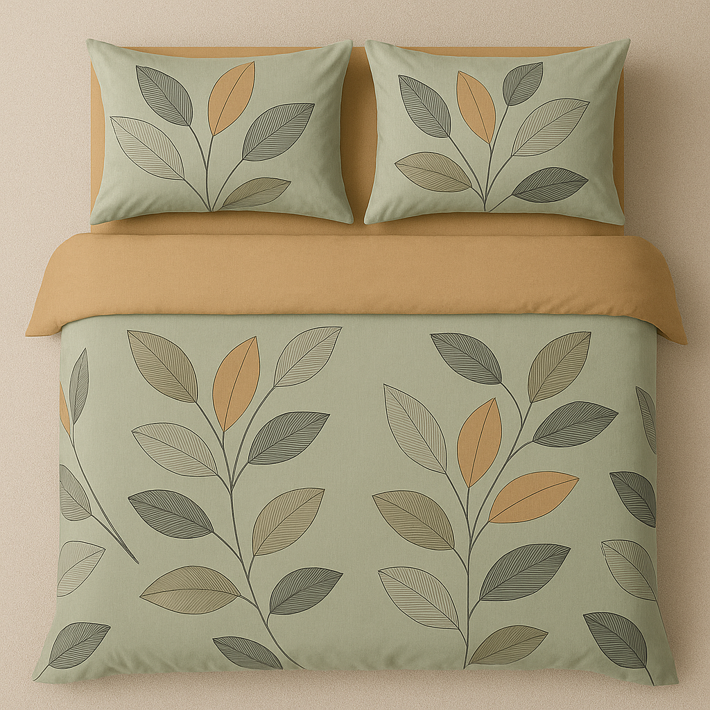 Elegant Leaf Pattern Bedsheet