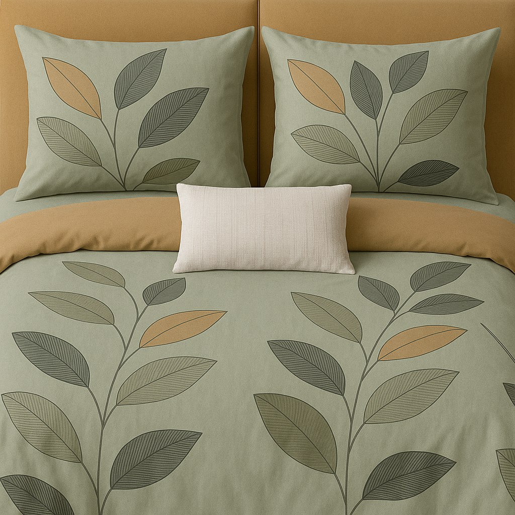 Elegant Leaf Pattern Bedsheet