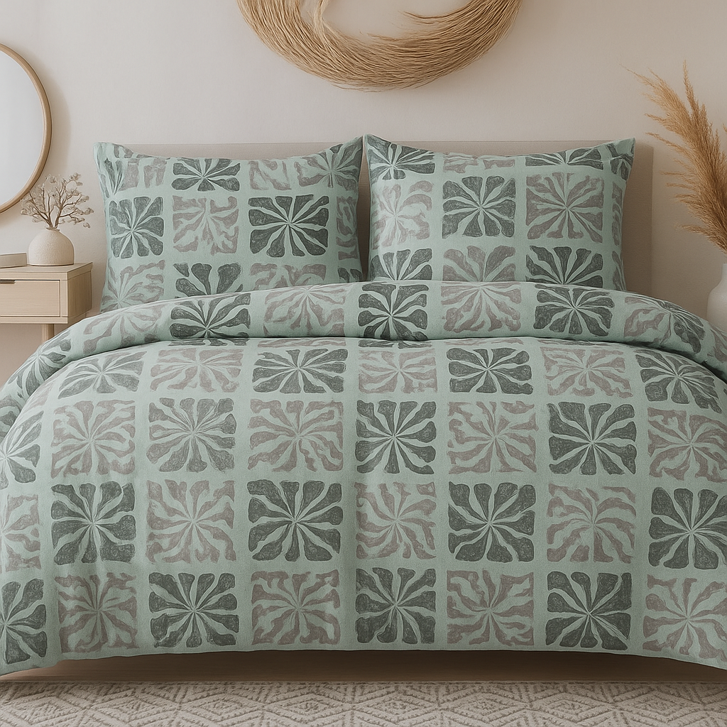 Decorative Green Bedsheet
