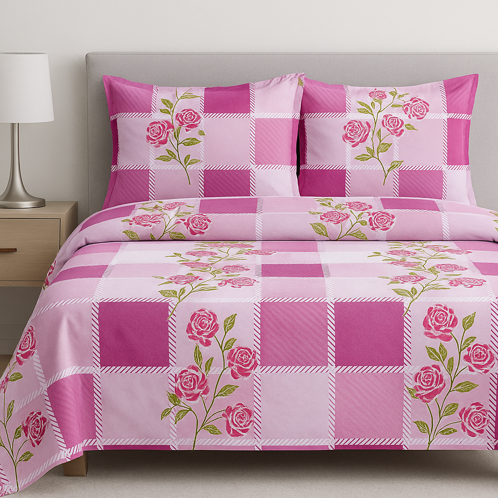 Pink Floral Bedsheet