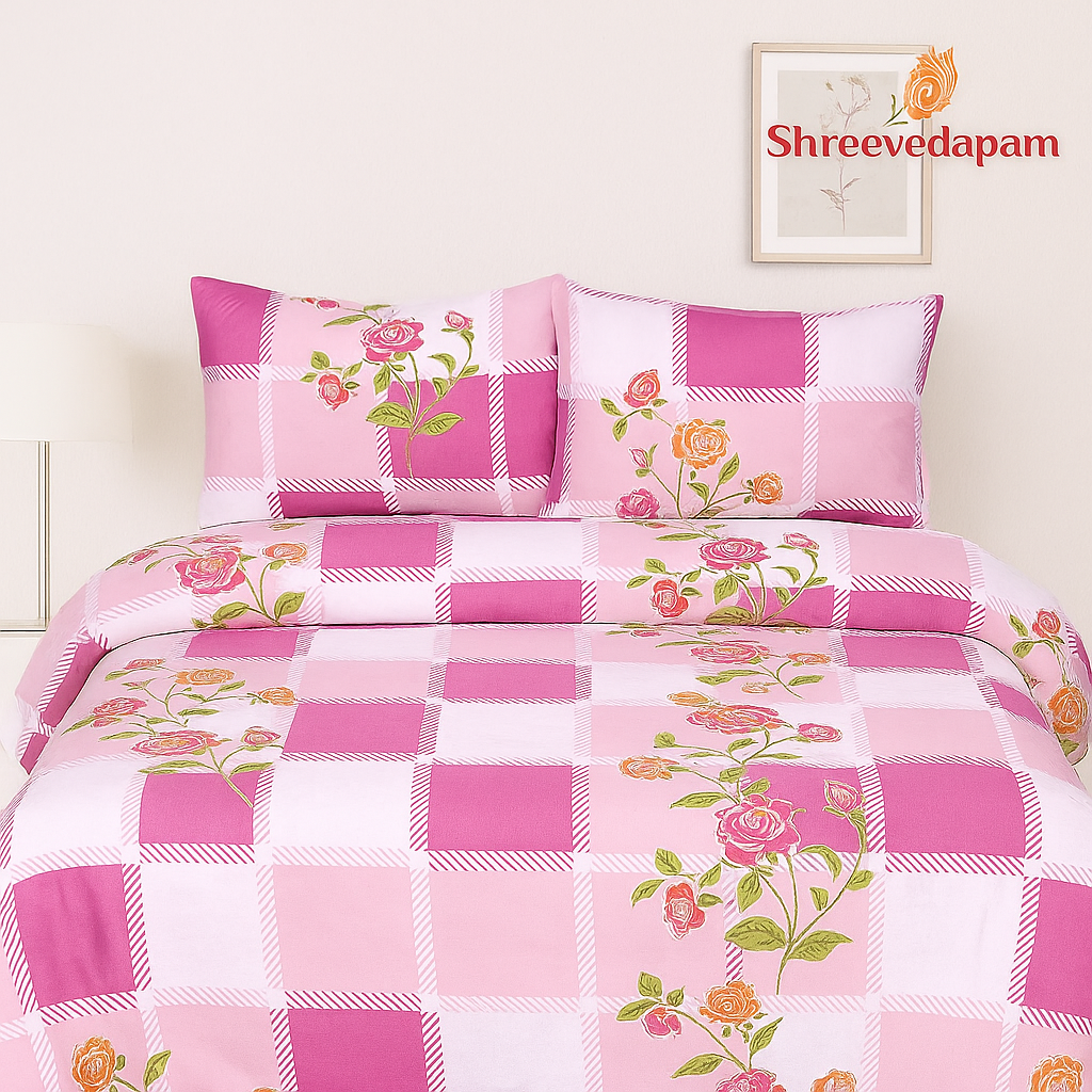 Pink Floral Bedsheet