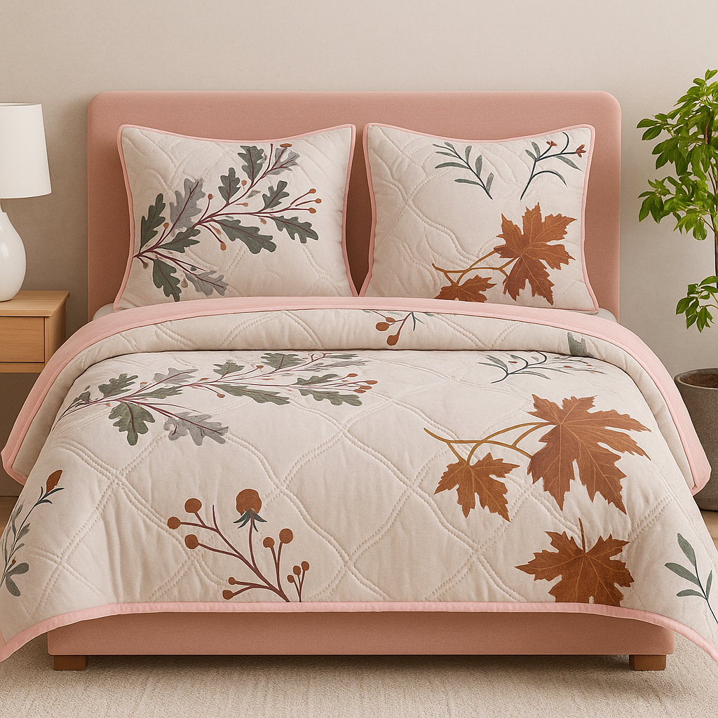 Floral Patterned Ultrasonic Double Comforter