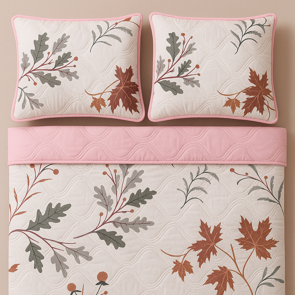 Floral Patterned Ultrasonic Double Comforter