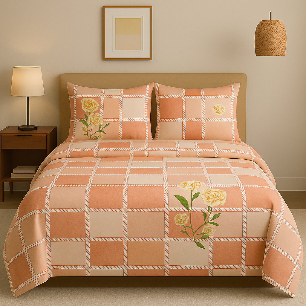Floral Checkerboard Bedsheet