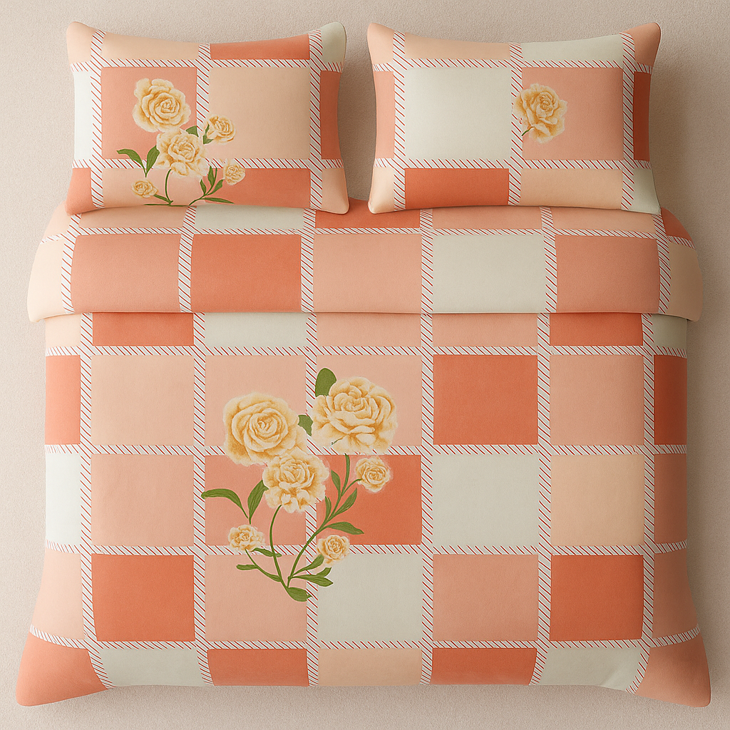 Floral Checkerboard Bedsheet