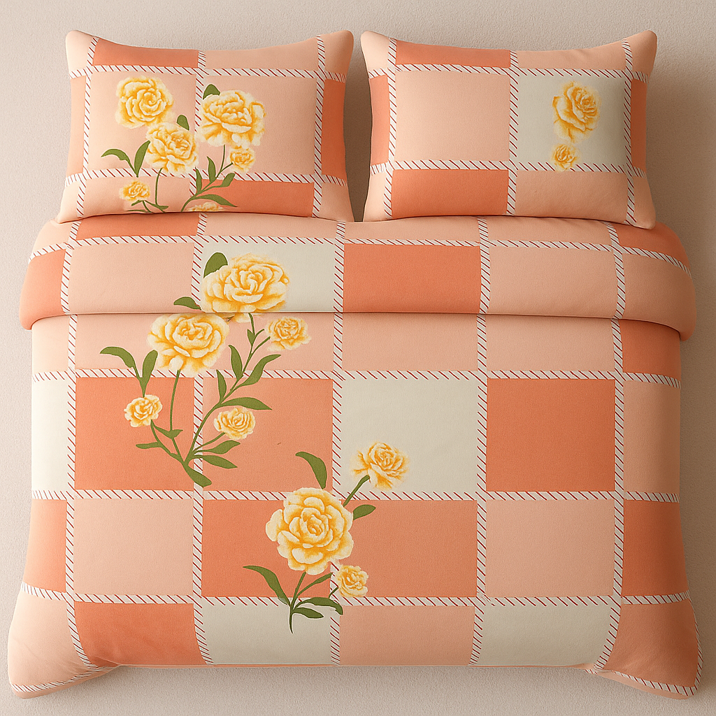Floral Checkerboard Bedsheet