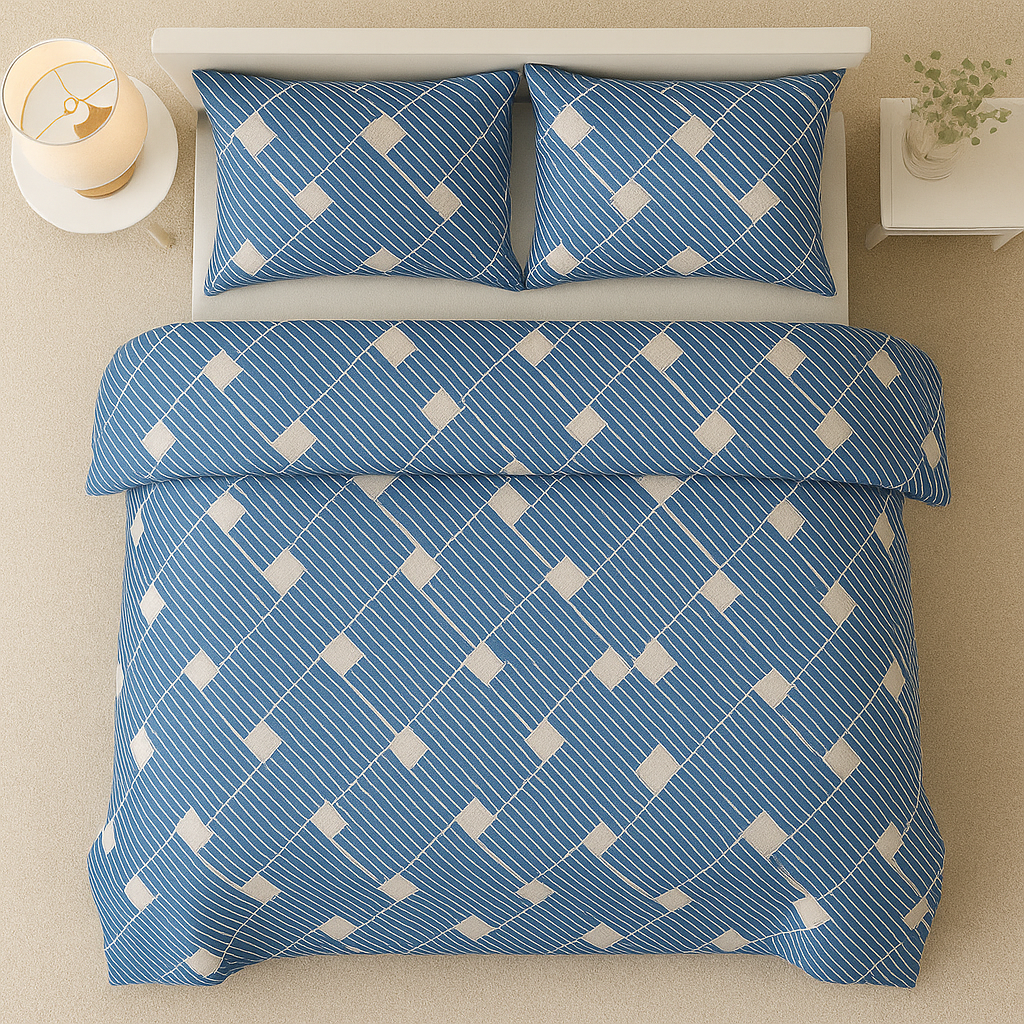 Geometric Blue Bedsheet