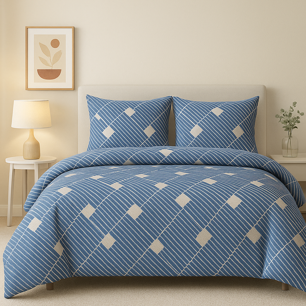 Geometric Blue Bedsheet