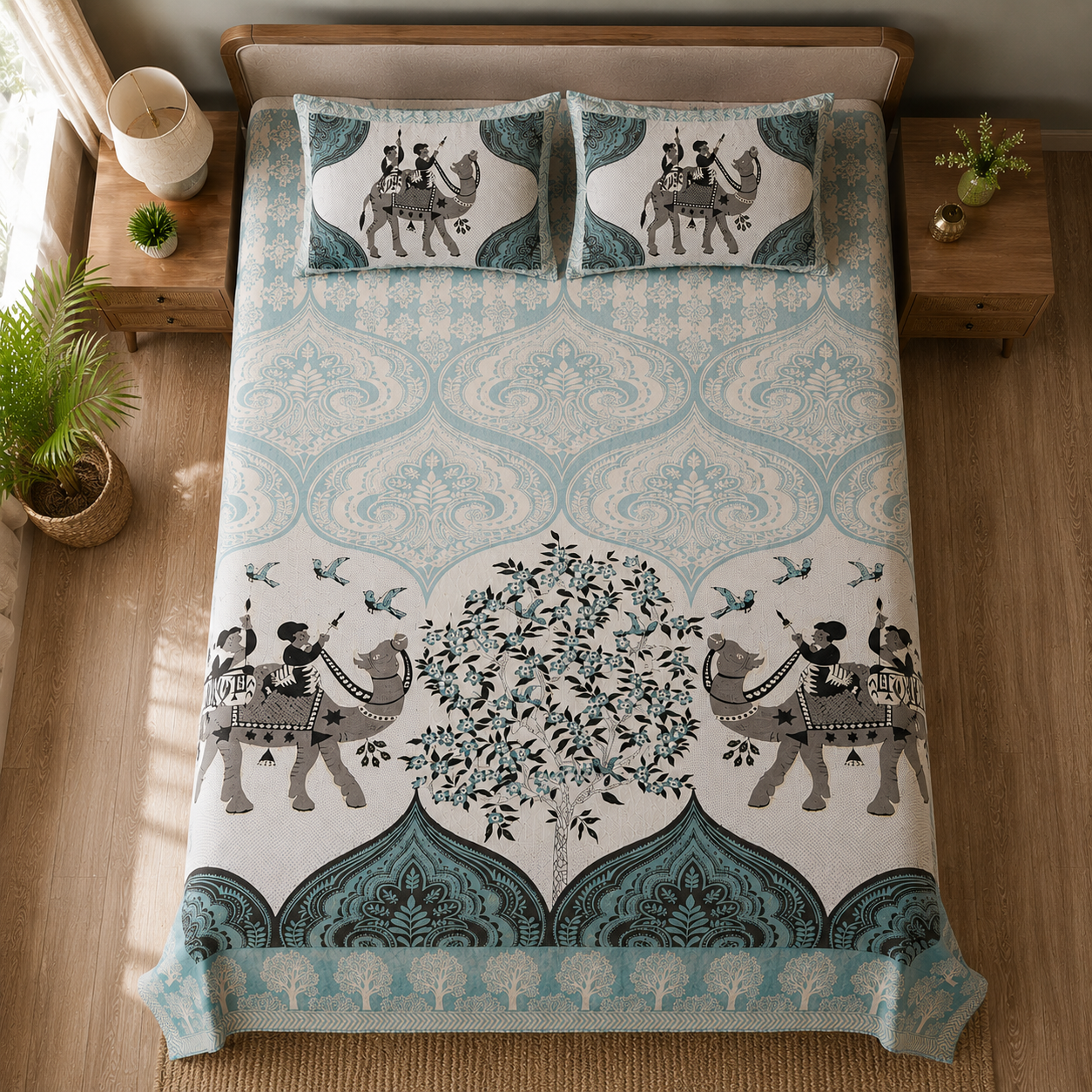 Ethnic Camel Print Bedsheet 