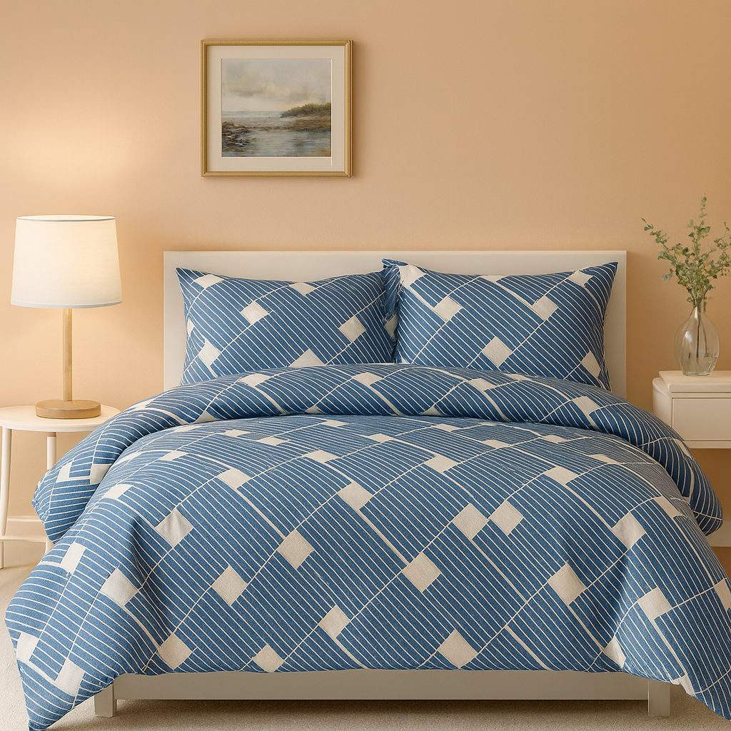 Geometric Blue Bedsheet