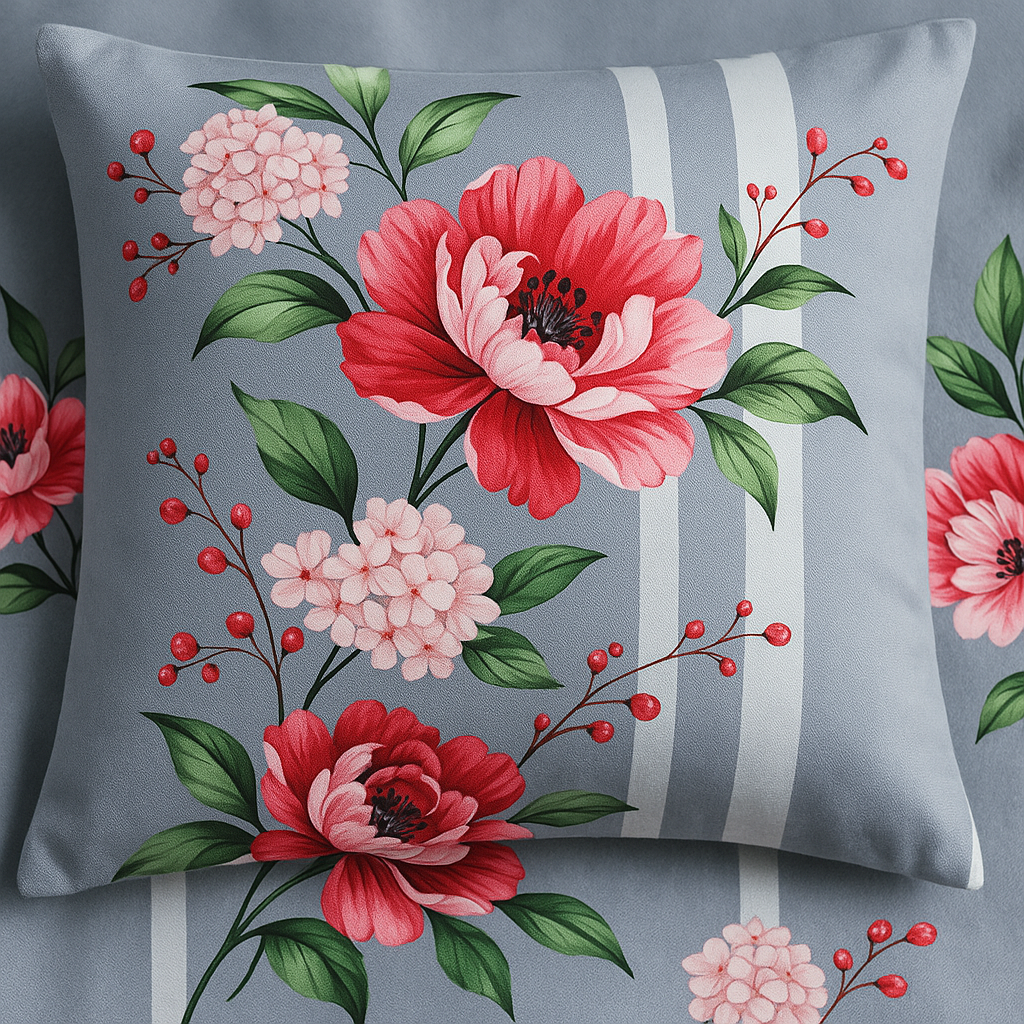 Floral Print Queen Size Bedsheet 