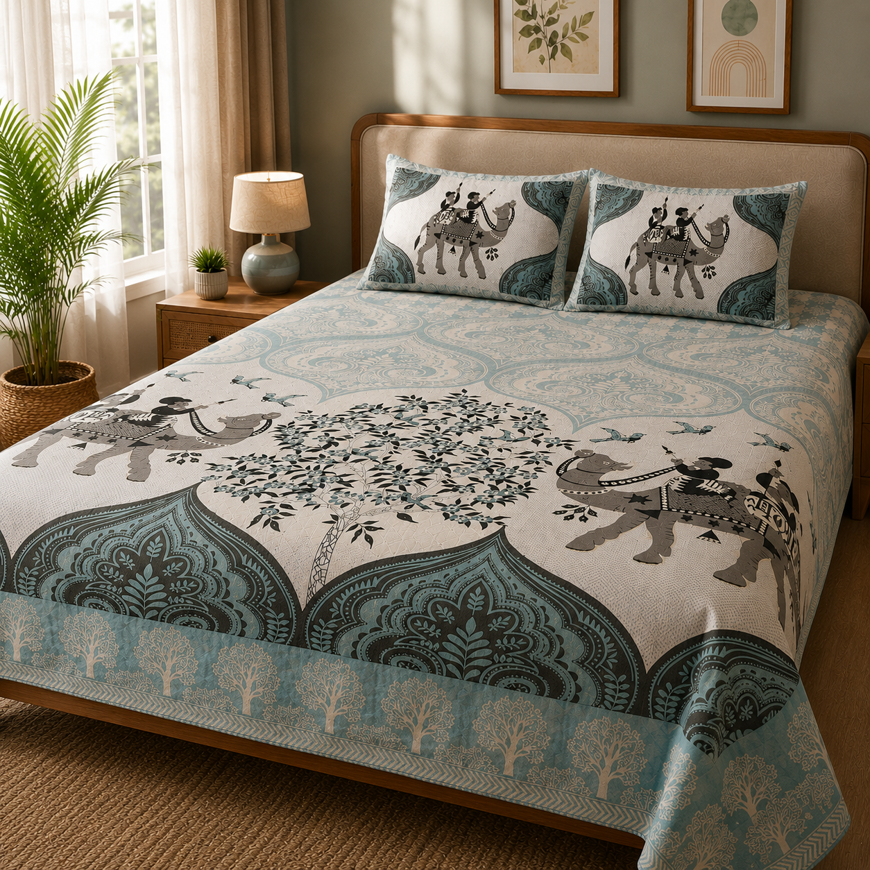 Ethnic Camel Print Bedsheet 