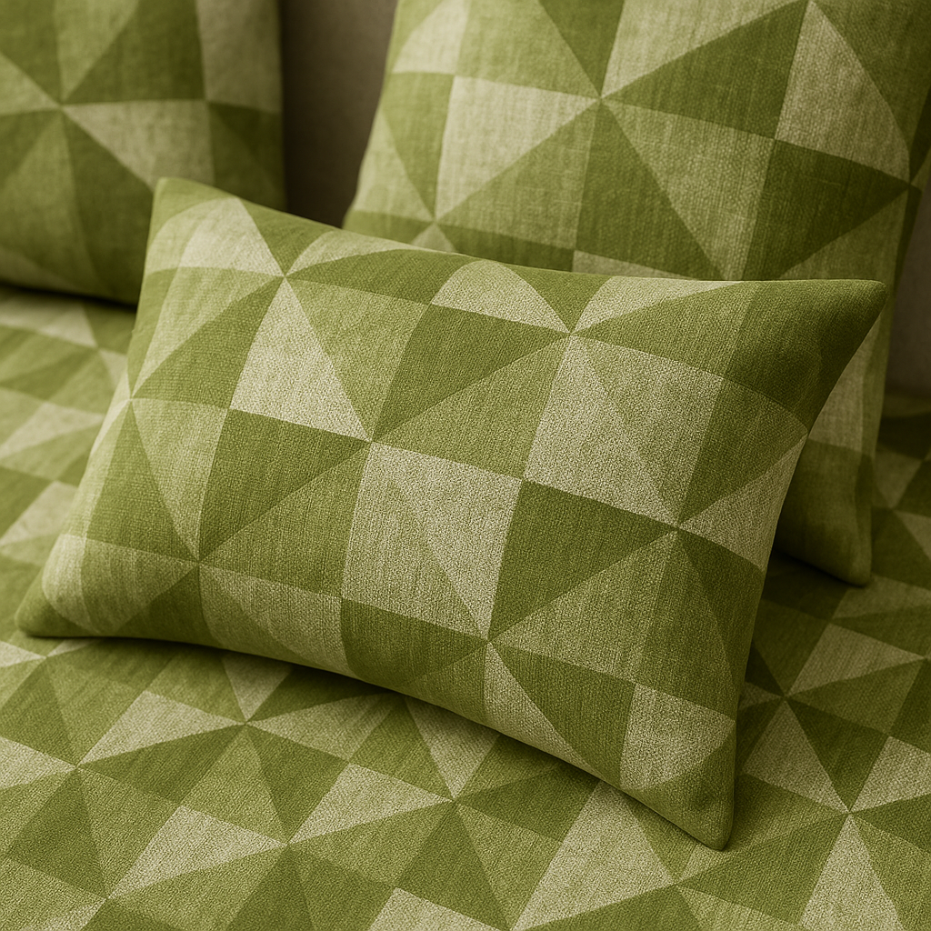 Geometric Pattern Green Bedsheet