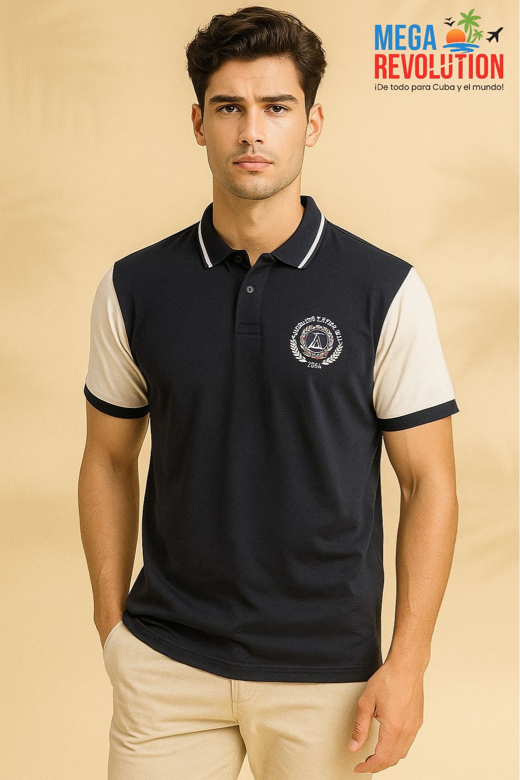 Polo de hombre bicolor
