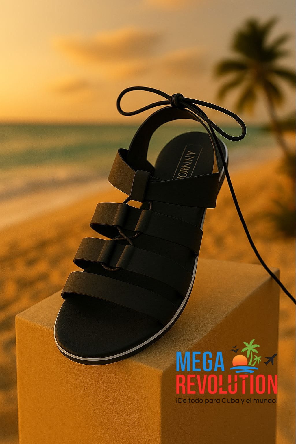 Sandalia negra de verano