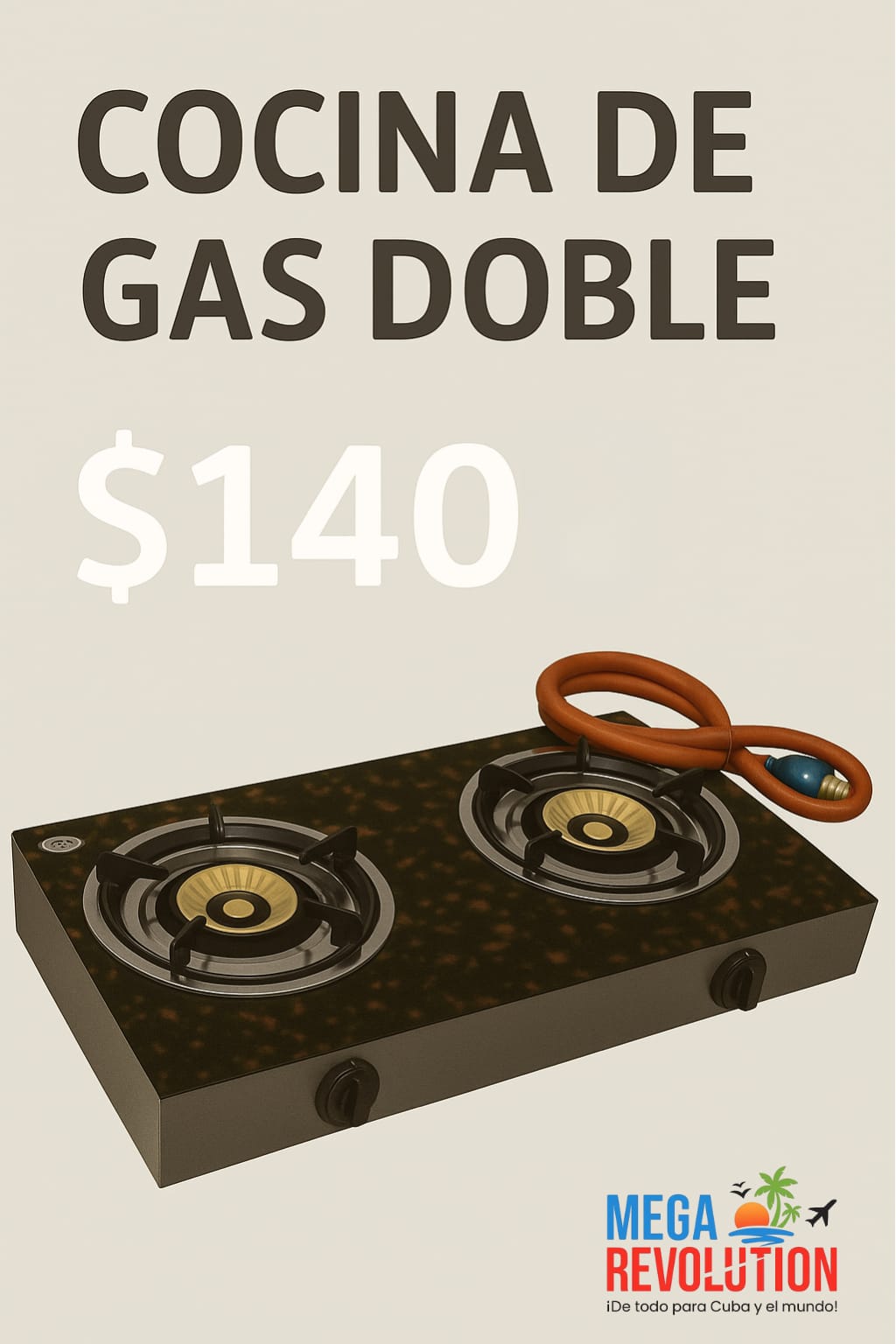 Cocina de gas doble