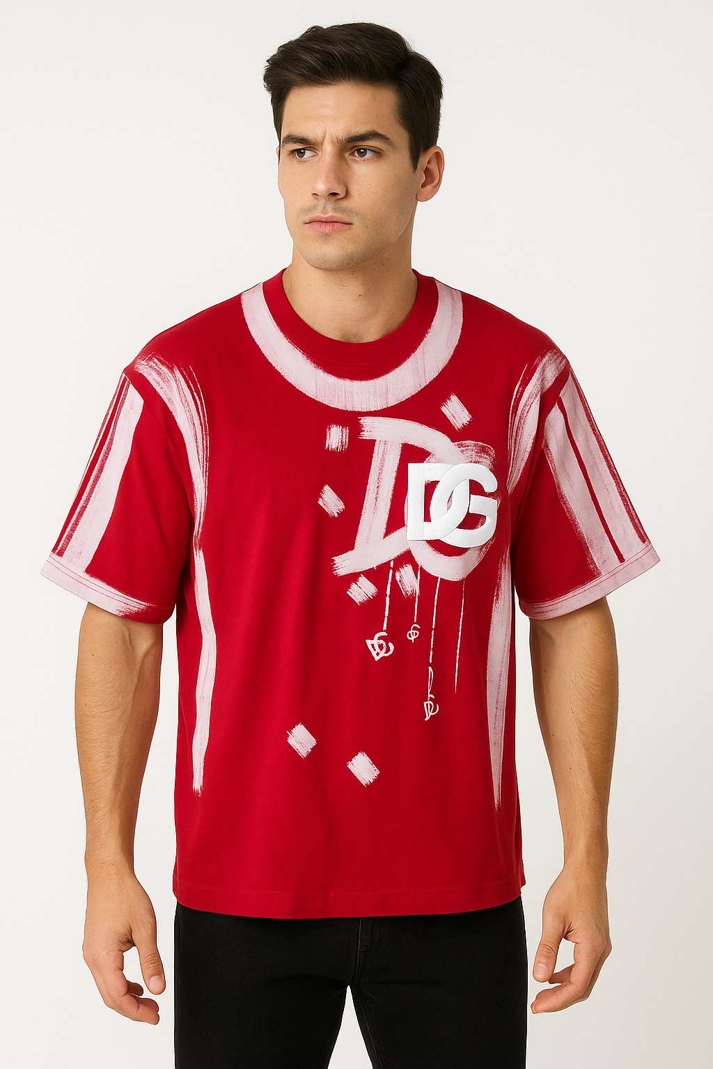 Red Designer Graphic T-Shirt