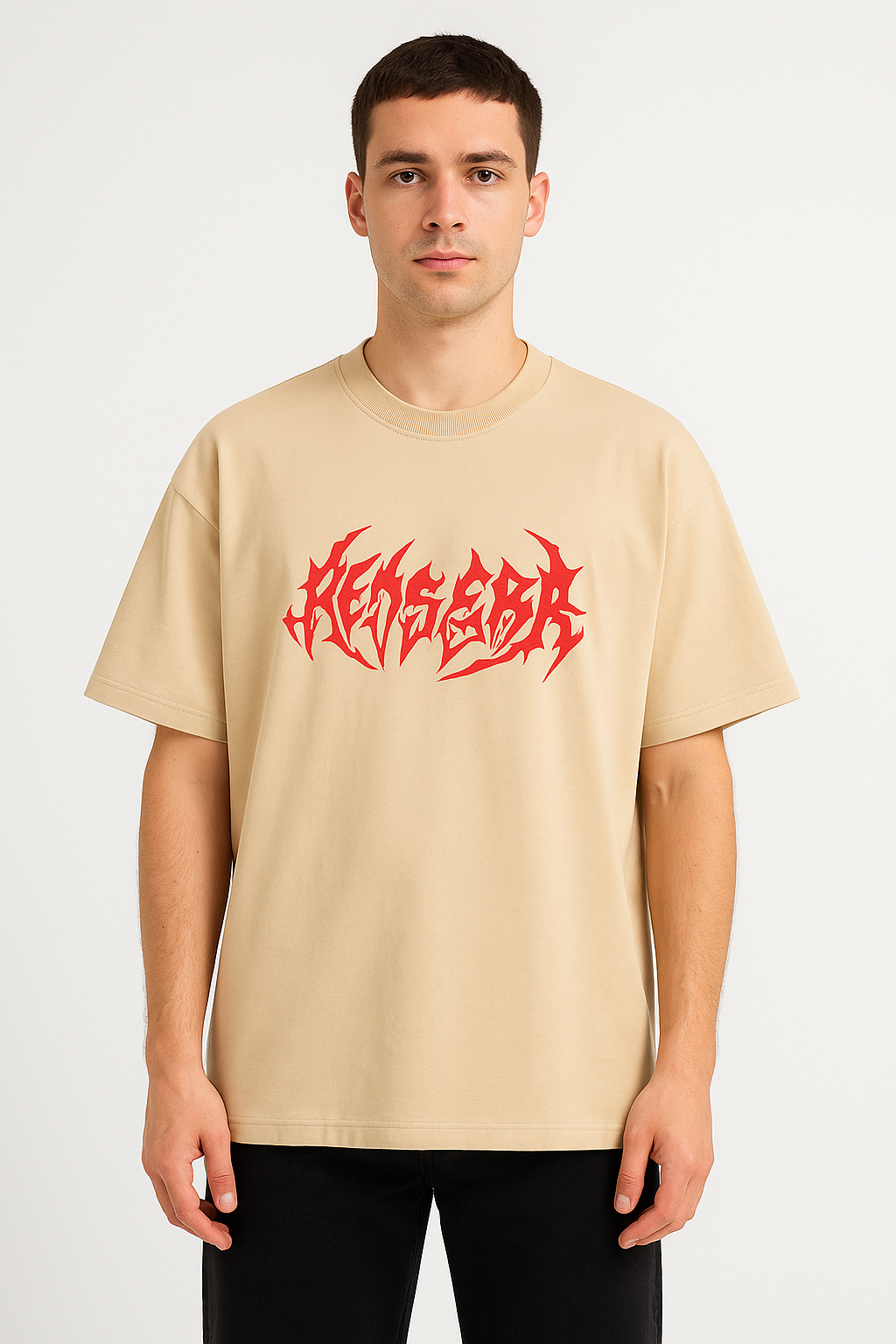 Beige Graphic Print T-Shirt