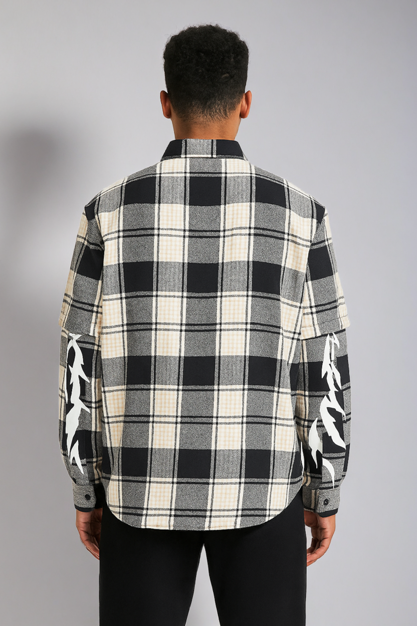 Plaid Graphic Overshirt