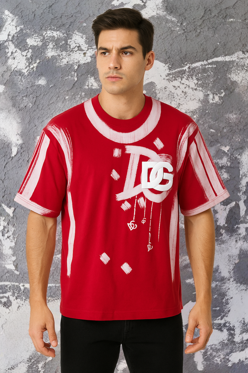 Red Designer Graphic T-Shirt