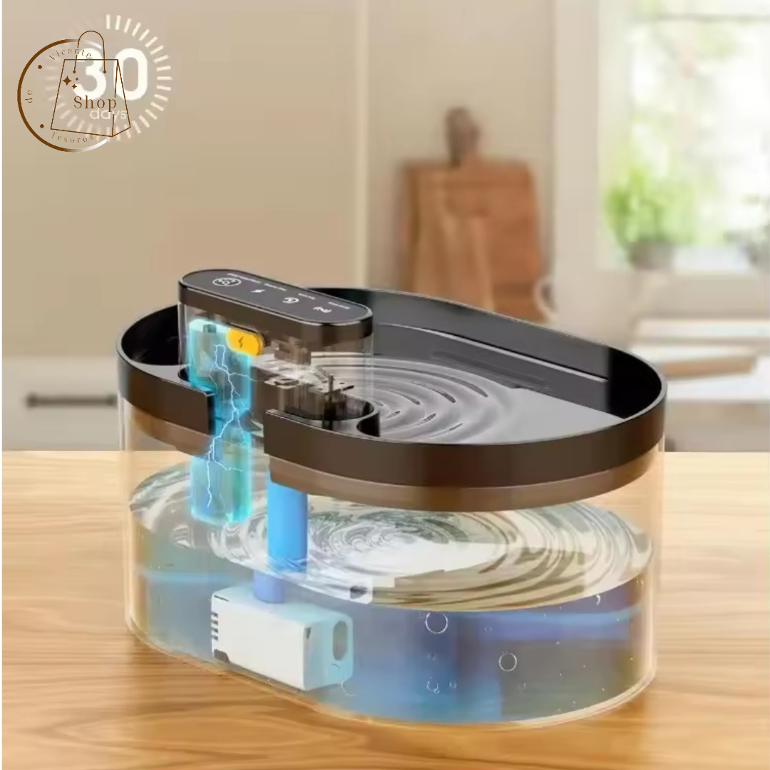 Fuente de agua automática para mascotas de 2,2 l con batería