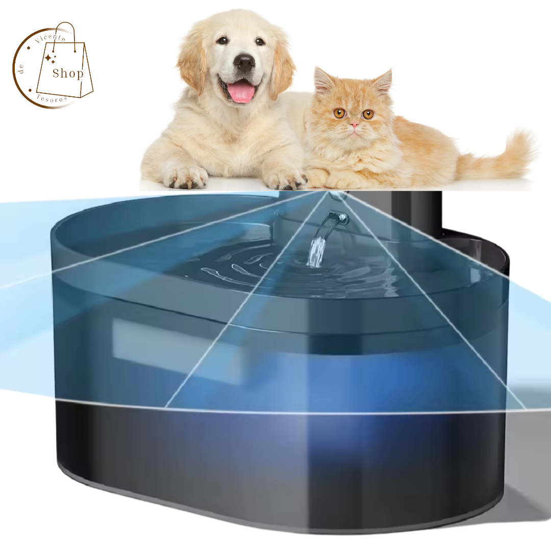 Fuente de agua automática para mascotas de 2,2 l con batería