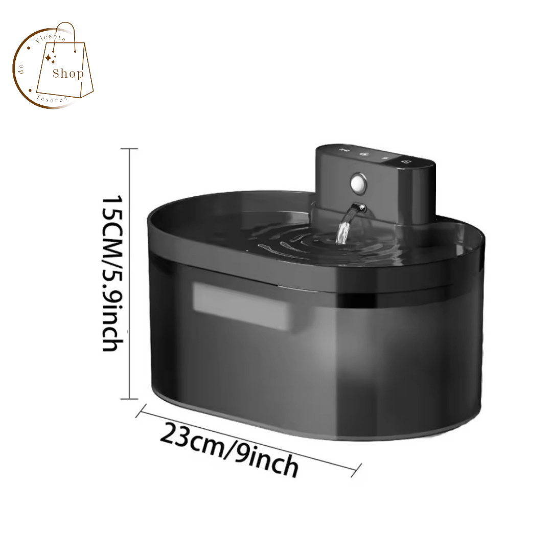 Fuente de agua automática para mascotas de 2,2 l con batería